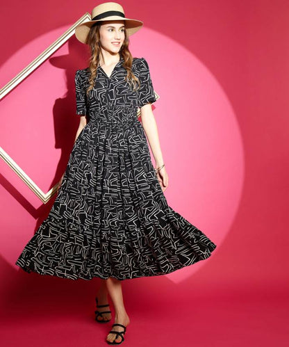Women Fit and Flare Dress-KYAMSTORE