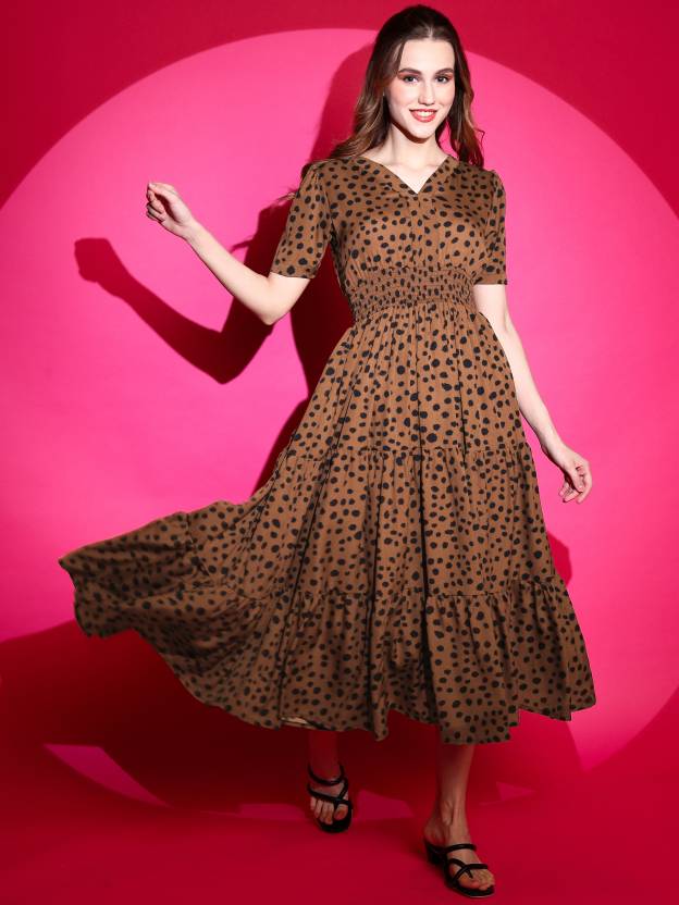 Women Fit and Flare Dress-KYAMSTORE