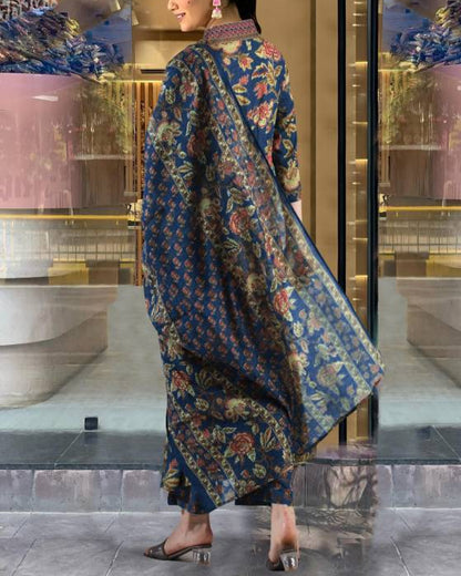 Women Cotton Rayon Kurta Palazzo Dupatta Set-KYAMSTORE