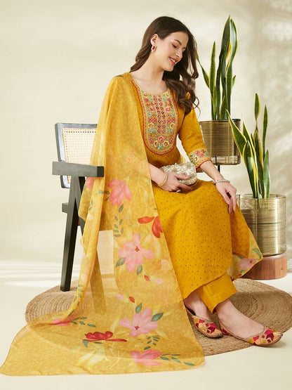 Women Pure Cotton Kurta Pant Dupatta Set | Delivery: 7 to 12 business days | Limited stocks available | Hurry before Sold Out