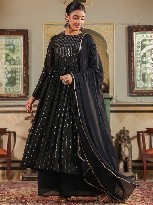 Women Georgette Kurta Palazzo Dupatta Set | Delivery: 10 to 12 business days | Limited stocks available