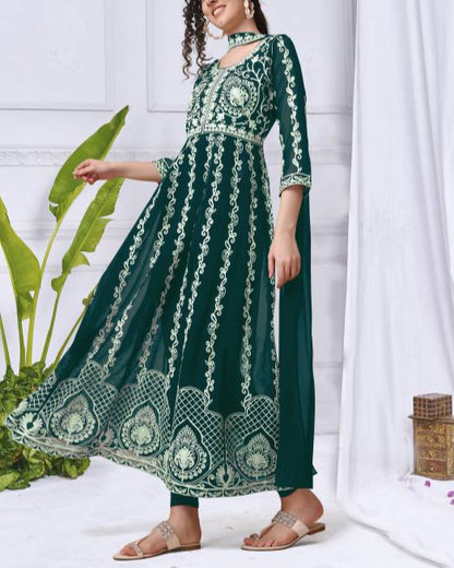 Women Georgette Kurta Dupatta Set-KYAMSTORE
