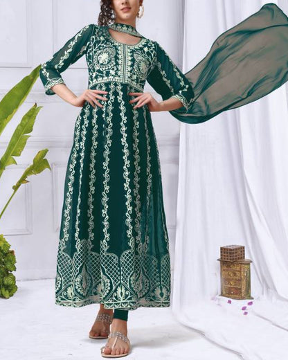 Women Georgette Kurta Dupatta Set-KYAMSTORE