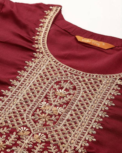 Women Silk Blend Kurta Pant Dupatta Set-KYAMSTORE