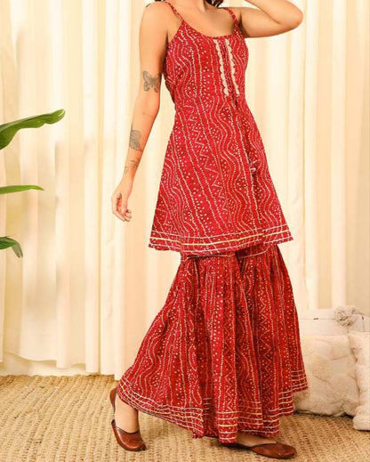 Women Pure Cotton Kurta Sharara Set-KYAMSTORE