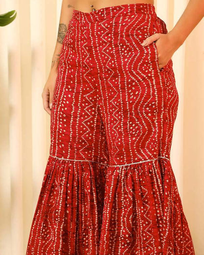 Women Pure Cotton Kurta Sharara Set-KYAMSTORE