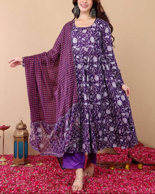 Women Viscose Rayon Kurta Pant Dupatta Set-KYAMSTORE