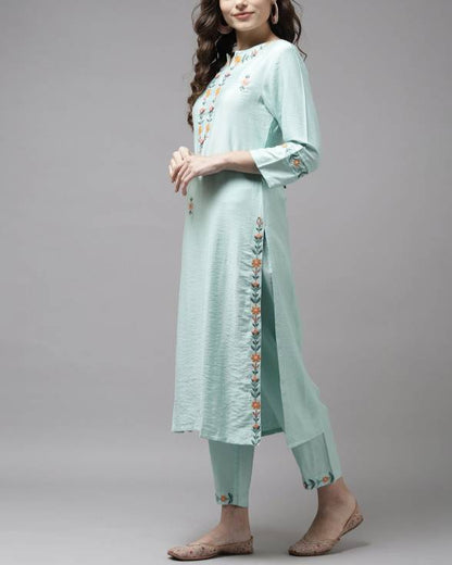 Women Viscose Rayon Kurta Pant Set-KYAMSTORE