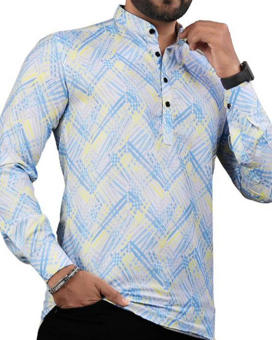 Men Printed Viscose Rayon Straight Kurta-KYAMSTORE
