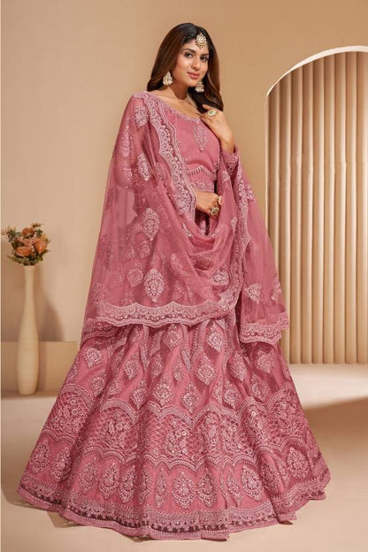 Embroidered Net Semi Stitched Flared/A-line Gown