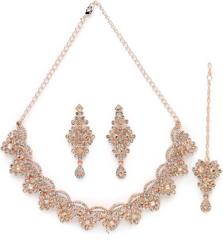 Alloy Copper Rose Gold Jewel Set  (Pack of 4)-KYAMSTORE