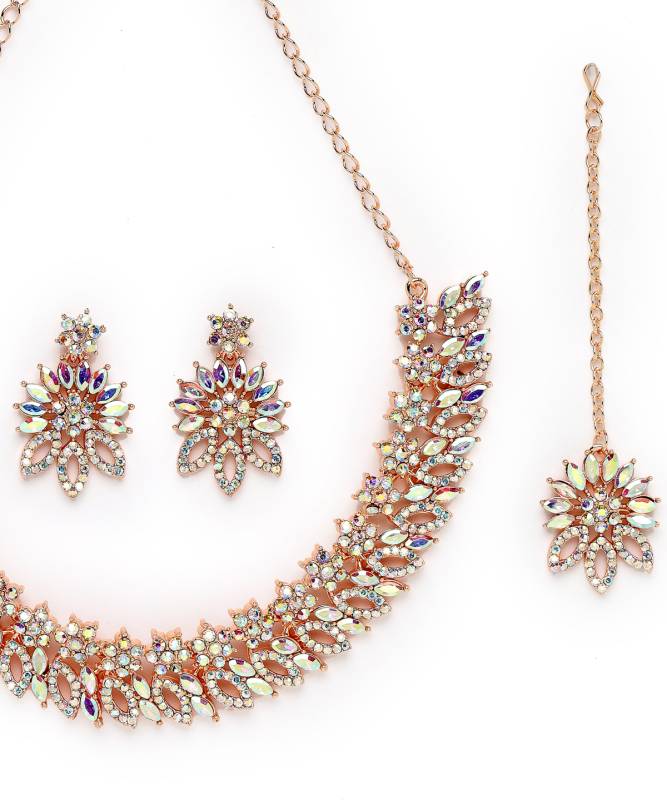 Alloy Copper Rose Gold Jewel Set  (Pack of 4)-KYAMSTORE