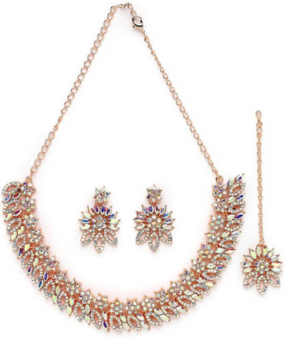 Alloy Copper Rose Gold Jewel Set  (Pack of 4)-KYAMSTORE