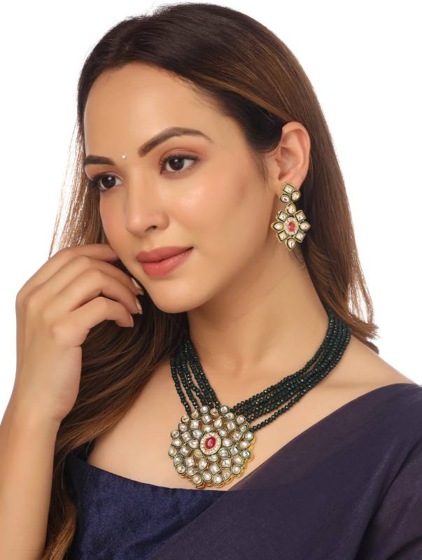 Alloy Gold-plated Gold Jewel Set  (Pack of 1)-KYAMSTORE