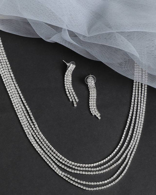 Alloy Silver Silver Jewel Set  (Pack of 3)-KYAMSTORE