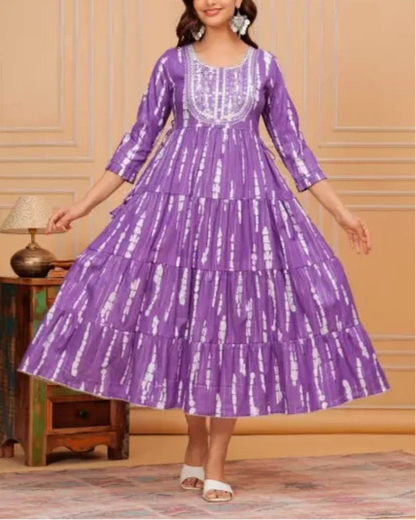 Embroidered Viscose Rayon Stitched Anarkali Gown (Color Variants)-KYAMSTORE