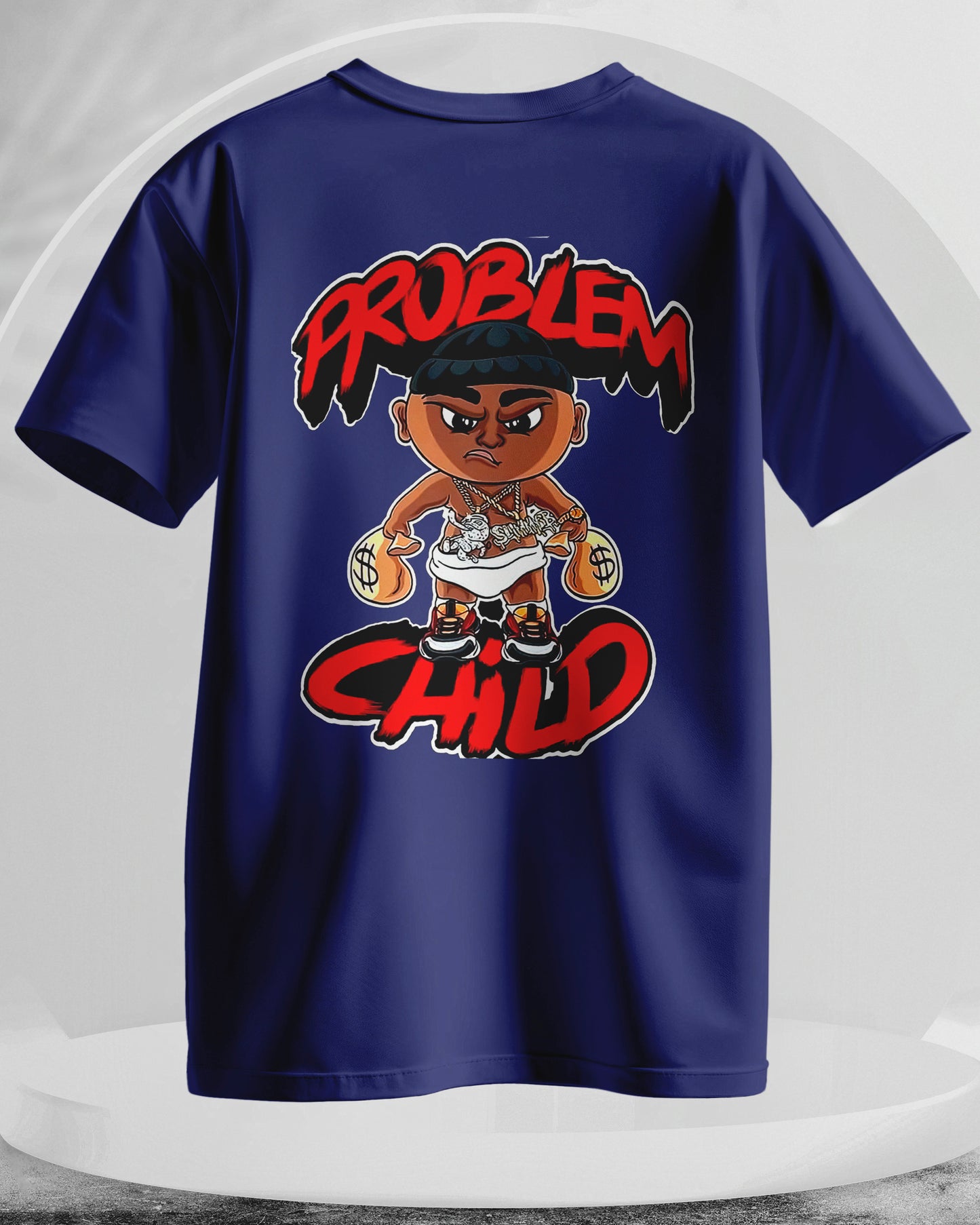 Problem Child - Men Stylish Back Printed T-Shirts – (Regular)