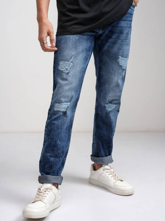 Men Regular Low Rise Light Blue Jeans-KYAMSTORE
