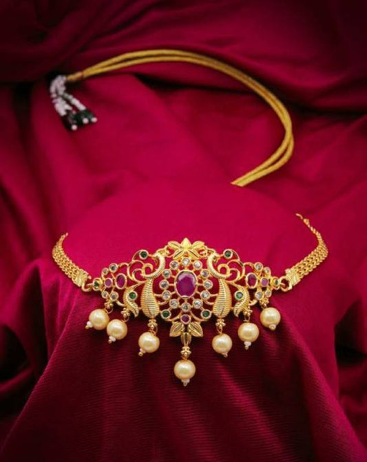 Brass Gold-plated Gold Jewel Set  (Pack of 1)-KYAMSTORE