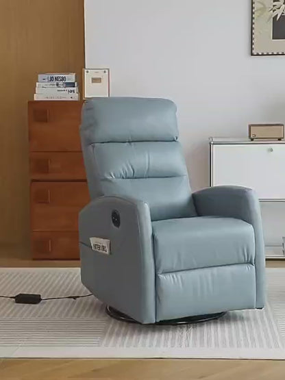 Massage Swivel Rocker Recliner Chair with Heat and Vibration Soft Fabric