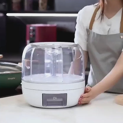 6-Compartment Rotating Rice Bucket with Transparent Lid | Delivery: 7 to 10 business days | Limited stocks available | Hurry before Sold Out