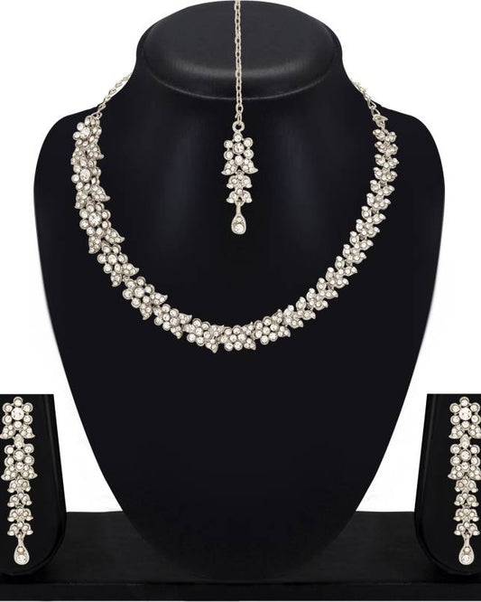 Alloy Rhodium Silver Jewel Set  (Pack of 1)-KYAMSTORE