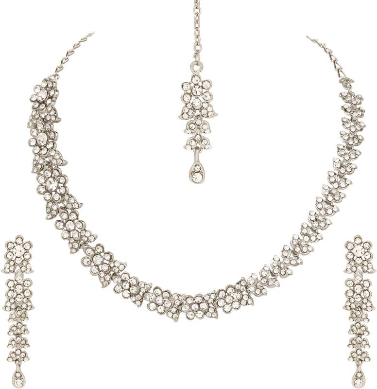Alloy Rhodium Silver Jewel Set  (Pack of 1)-KYAMSTORE