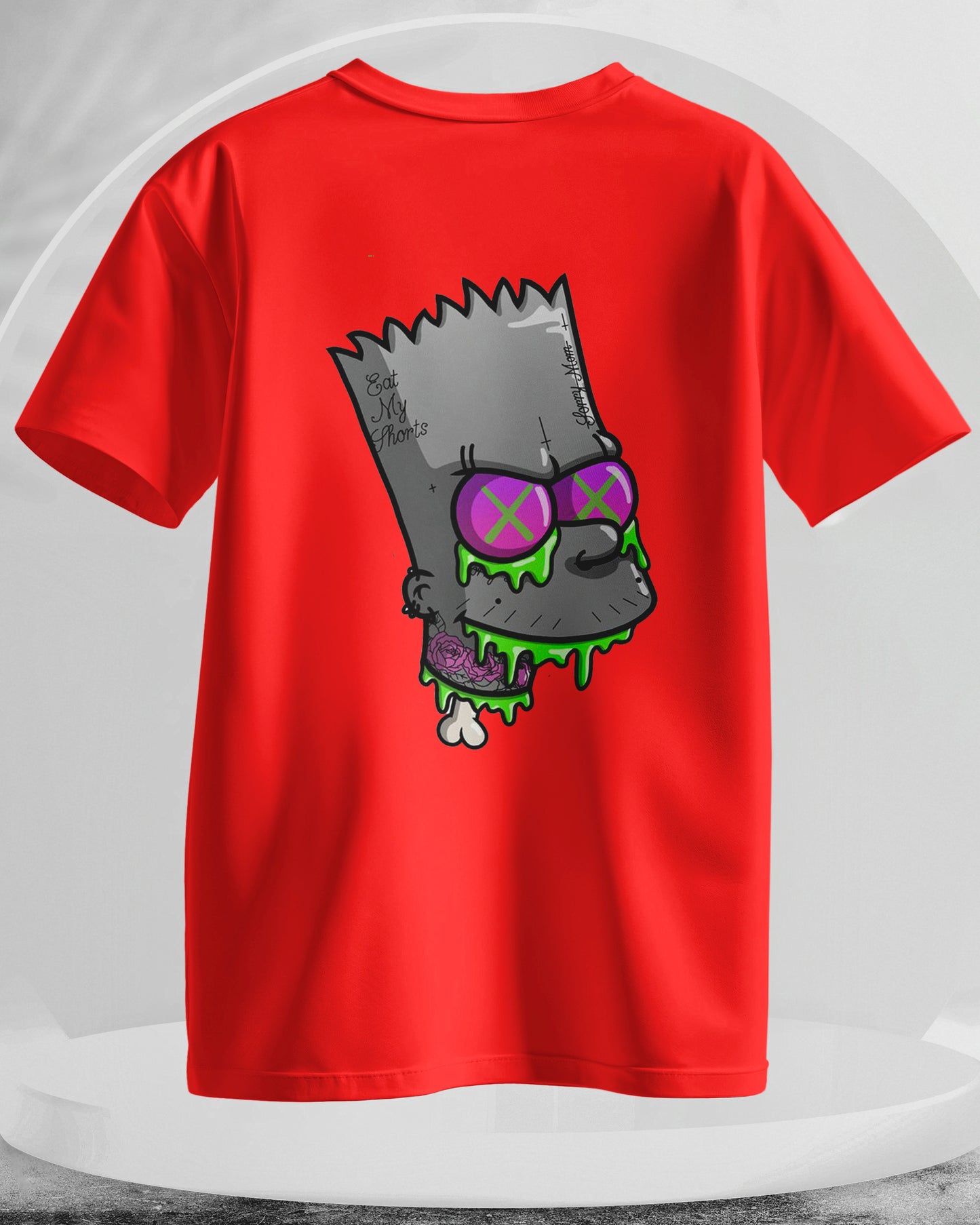 Zombie Bart - The Simpsons  - Men Stylish Back Printed T-Shirts – (Regular)