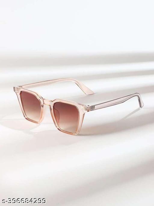 Women Brown Carbon fiber Square, UV Protected Sunglasses
