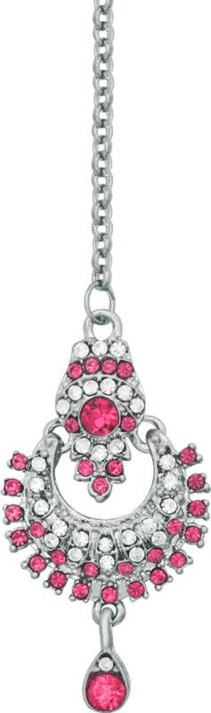 Alloy Rhodium Silver, Pink Jewel Set  (Pack of 1)-KYAMSTORE