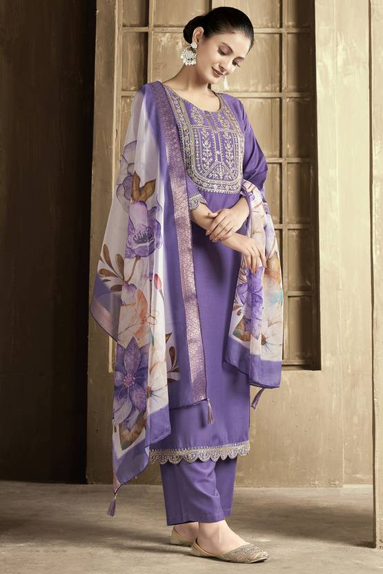 Women Silk Blend Kurta Pant Dupatta Set | Delivery: 10 to 12 business days | Limited stocks available
