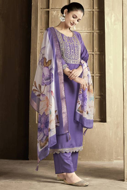 Women Silk Blend Kurta Pant Dupatta Set | Delivery: 10 to 12 business days | Limited stocks available