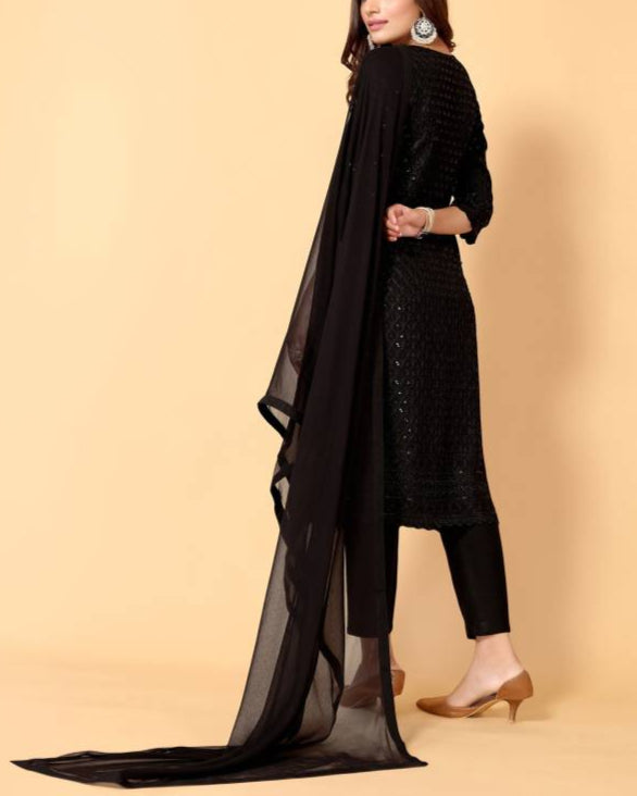 Women Cotton Rayon Kurta Pant Dupatta Set-KYAMSTORE
