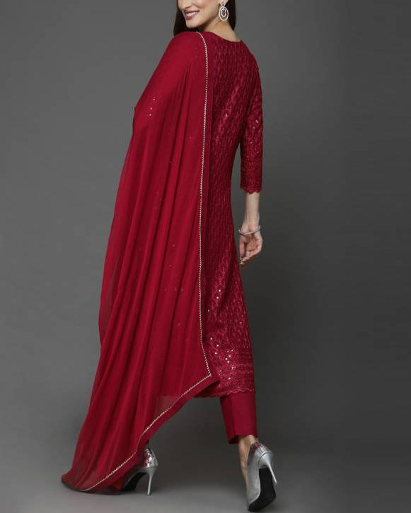 Women Cotton Rayon Kurta Pant Dupatta Set-KYAMSTORE