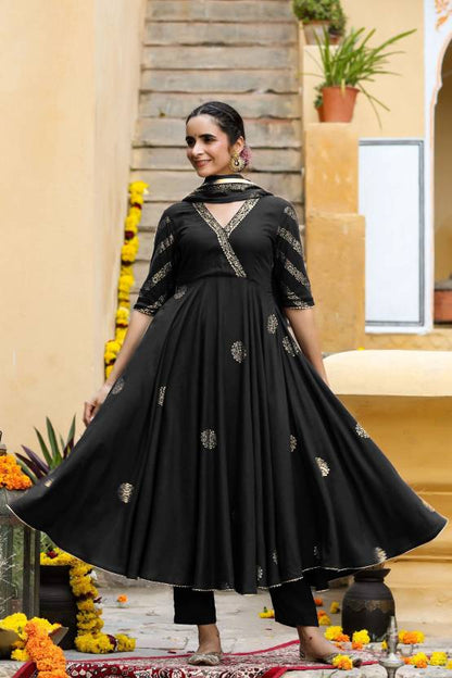 Women Cotton Rayon Kurta Pant Dupatta Set