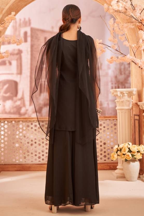 Women Georgette Kurti Sharara Dupatta Set | Delivery: 10 to 12 business days | Limited stocks available