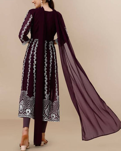 Women Georgette Kurta Dupatta Set-KYAMSTORE