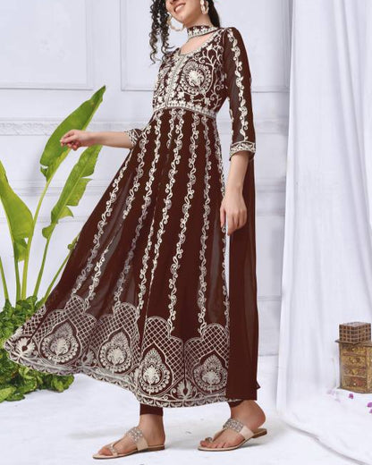 Women Georgette Kurta Dupatta Set-KYAMSTORE