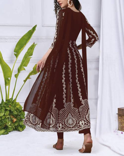 Women Georgette Kurta Dupatta Set-KYAMSTORE