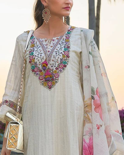Women Pure Cotton Kurta Pant Dupatta Set-KYAMSTORE