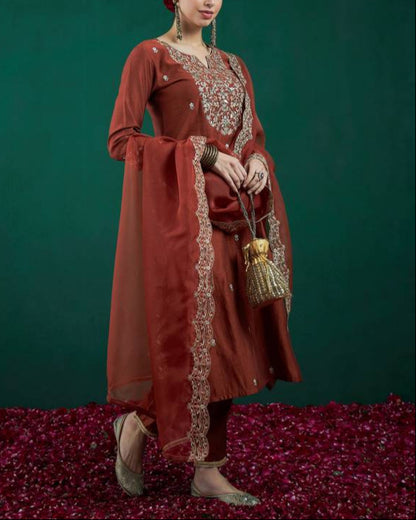 Women Viscose Rayon Kurta Pant Dupatta Set-KYAMSTORE