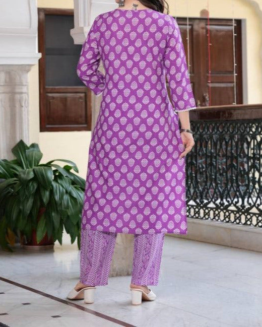 Women Viscose Rayon Kurta Palazzo Set-KYAMSTORE