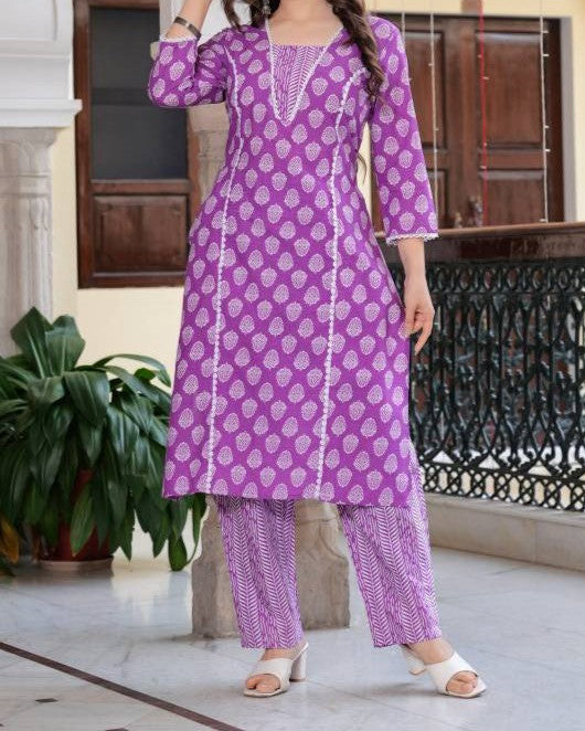 Women Viscose Rayon Kurta Palazzo Set-KYAMSTORE