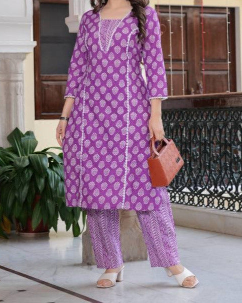 Women Viscose Rayon Kurta Palazzo Set-KYAMSTORE