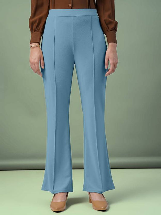 Women Regular Fit Black Lycra Blend Trousers | Delivery: 10 to 12 business days | Limited stocks available