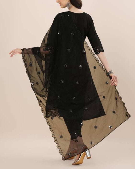 Women Viscose Rayon Kurta Pant Dupatta Set-KYAMSTORE