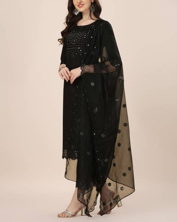 Women Viscose Rayon Kurta Pant Dupatta Set-KYAMSTORE