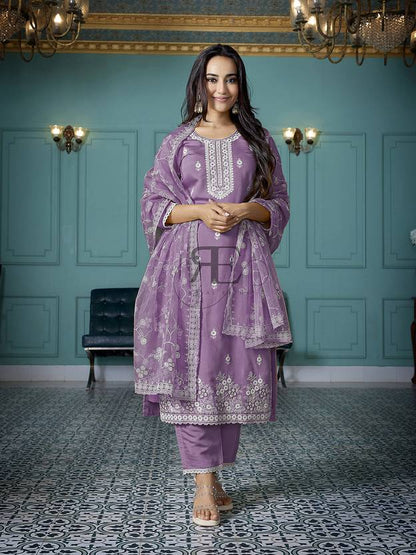 Women Chanderi Kurta Pant Dupatta Set | Delivery: 7 to 12 business days | Limited stocks available | Hurry before Sold Out