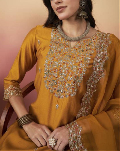 Women Viscose Rayon Kurta Pant Dupatta Set-KYAMSTORE