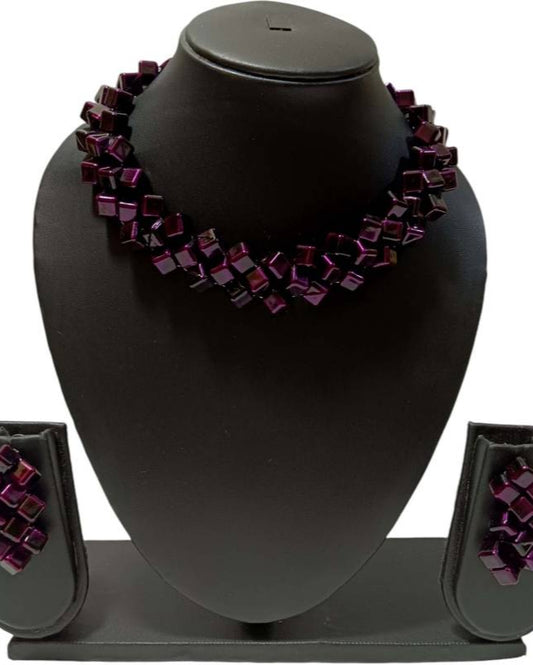 Alloy Purple Jewel Set  (Pack of 3)-KYAMSTORE